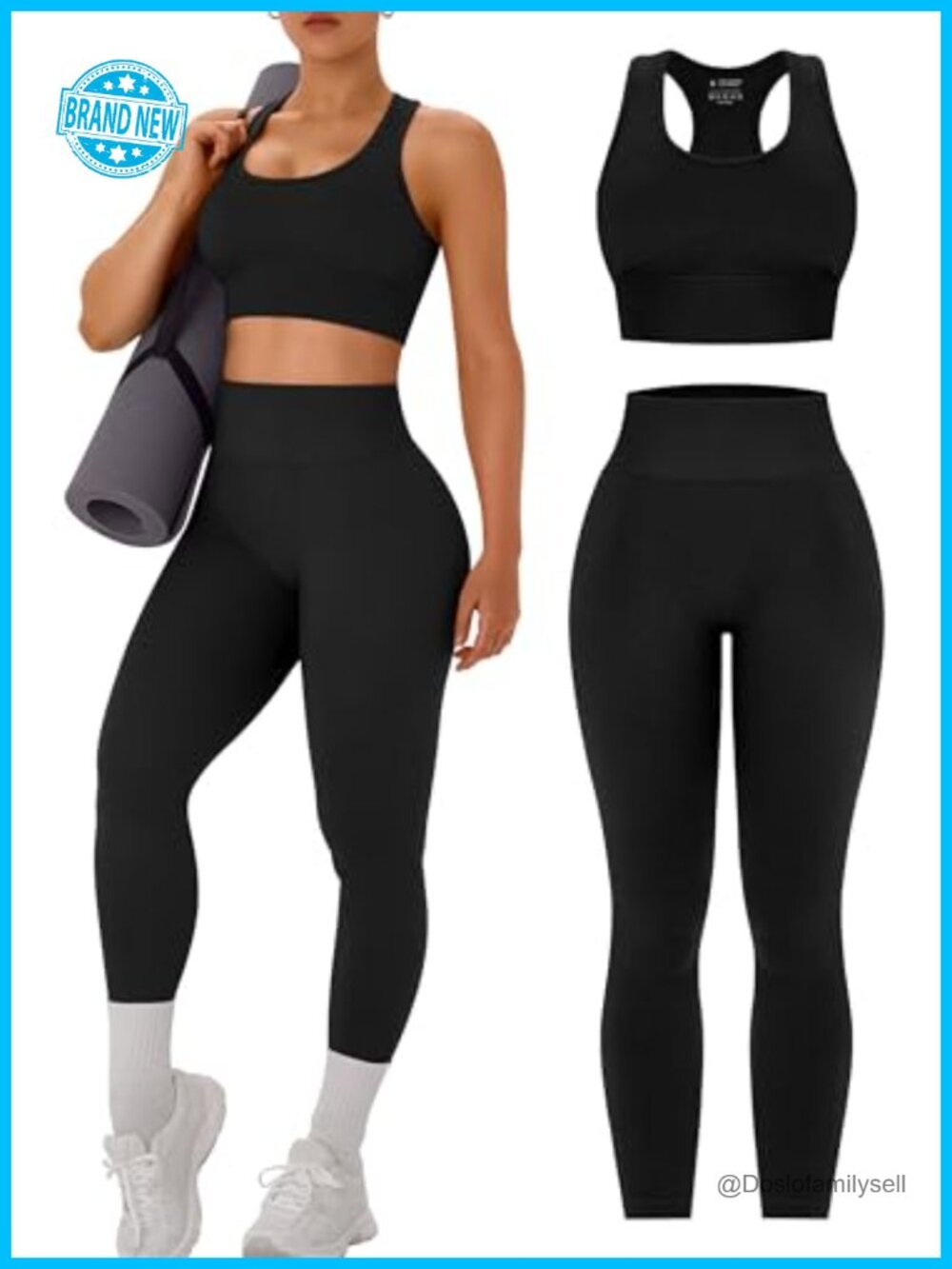 Seamless Racerback Sports Bra High Waist Leggings Set